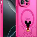 Case for iPhone 16 Pro Max [Compatible with MagSafe], Cute Design Magnetic Colorful [Translucent Matte] Soft Bumper Hard Back Protective Case with Camera Protection - Hot Pink