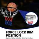 Basketball Rim Replacement Standard 18" Steel Rim Wall Mounted Basketball Goal Hoop with Net for Indoor Outdoor