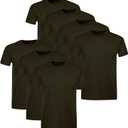 Hanes Mens Cotton, Moisture-wicking Crew Tee Undershirts, Multi-packs T-Shirt, Black - 7 Pack, Small US