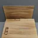 Wood File Organizer for Desk, 3-Section Vertical Folder Holder with Drawer, Upright Binder Rack Stand with Chalkboard Label, Tabletop Magazine Document Sorter for Office Home