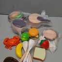 CUTE STONE 51-Piece Mini Play Kitchen Accessories for Kids, Pretend Cooking Playset with Pots, Pans, Utensils, Cutting Fun Fruits & Veggies, Learning Gift for Toddlers, Girls & Boys (Purple)