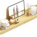 Bathtub Tray Caddy - Bath Tray - Bath Tub Table Tray Caddy - Bamboo Bath Tray for Tub