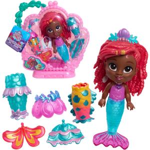 Just Play Disney Junior Pop Tails Ariel 7-inch Doll and Accessories, 9-Pieces, Kids Toys for Ages 3 Up