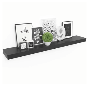 Ballucci Floating Shelf, 36" Wood Wall Shelf with Invisible Brackets for Bathroom, Living Room, Bedroom, Kitchen, Nursery, 6" Deep, Black