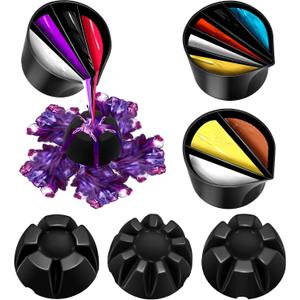Baderke 6 Pieces Pour Painting Supplies Split Cups for Paint Pouring Acrylic Silicone Resin Flower Acrylic Leaky Fluid Mixing Cups 3/4/5 Channels Dividers Art Accessories Crafts DIY Drawing Tools