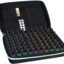 ELLDOO Alcohol Ink Storage Carry Case, Fits up to 70 Bottles, Alcohol Ink Case Miniature Paint Carry Organizer for Ink and Paints with Foam Insert and Inner Storage Pocket, Blue (Ink not Included)