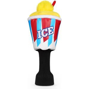Big Teeth Golf Driver Headcover Funny Ice Slushie Cup, Golf Head Covers for Woods and Driver, Funny Frozen Driver Head Covers, Milk Shake Ice Cream Driver Covers for Golf Clubs