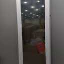 SONGMICS 6 LEDs Mirror Jewelry Cabinet, 47.2-Inch Tall Lockable Wall or Door Mounted Jewelry Armoire Organizer with Mirror, 2 Drawers, 3.9 x 14.6 x 47.2 Inches, White UJJC93W