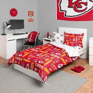 FOCO Unisex-Adult NFL Team Logo Bed in a Bag Comforter, Sheets, Pillow Cases Bedding 5-Piece Set (Twin)