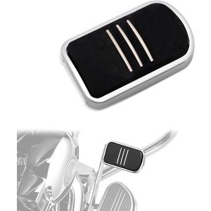 WOWTK Large Brake Pedal Pad fits for Harley 12-16 FLD, 86-17 FL Softail and 80-later Touring and Trike,for CVO Electra Glide Road Glide Road King Street Glide Electra Glide Fat Boy,Chrome