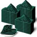 60 Pack Green Satin Cloth Napkins, 17x17 Inch Jacquard Napkins Damask Cloth Napkins Luxurious Satin Napkins for Wedding Banquet Party Restaurant Dinner Decoration