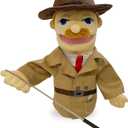 16"Puppet Entriloquist Puppet,Hand Puppets for Kids Plush Detective Puppets for Adults with Removable Mouth Puppets for Kids Ages 4-8Hand Puppets for Adults with Scalable Puppet Control Rod