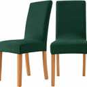 Deisy Dee Velvet Stretch Dining Room Chair Covers - Colorful and Washable Parson Chair Slipcovers - Stretchable Removable Furniture Protectors (2, Kelly)