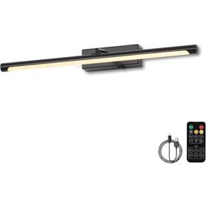 Picture Light for Wall Battery Operated, 20" Rechargeable Art Light with Remote and Timer for Painting, 9000mAh Wireless Wall Light for Display, Artwork, Portrait, Gallery, Black