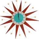 Large Wall Clock 18 Inch Modern Wall Clock Mid-Century Modern Decor Non-Ticking Battery Operated Colorful Clock Home Decorations for Living Room Bedroom Kitchen Office