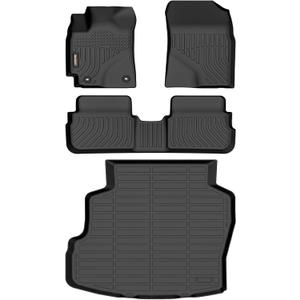 Binmotor-Floor Mats & Cargo Liner for Toyota Corolla 2009-2013, All Weather Car Floor Mat Cargo Trunk Mat Rubbler Liners for Toyota Corolla Accessories Custom Fit