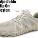 WateLves Barefoot Water Shoes Women Men Breathable Wide Width Toe Box Beach Walking Shoes Comfortable Slip On Minimalist Sneakers for Travel Hiking (Beige)