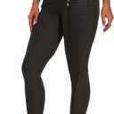 Faux Leather Leggings for Women Pleather Pant Elastic Mid-Waisted Stretchy Patch Zip Tights (Black, XL)