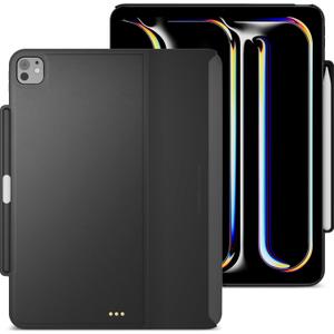 MAGEASY CoverBuddy for M4 iPad Pro 13" (2024) - iPad Pro Case Compatible with Magic Keyboard for iPad Pro (M4), Enhanced Thickness & Heat Dissipation - New Black (Leather 5.05)