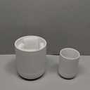 LE TAUCI Utensil Holder, 7.3"+5.4" Ceramic Kitchen Utensil Holder for Countertop, Large Cooking Utensil Crocks for Kitchen Counter Decor, Morden Utensil Organizer for Spatula, Set of 2, White