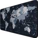 Gaming Mouse Pad, Large Extended Desk Mouse Pad, Non-Slip Spill-Resistant Mousepad with Special-Textured Surface, Anti-Fray Stitched Edges for Esports Pros Gamer Office - Map (31.5L x 15.6W inches)