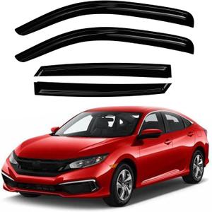 Window Rain Guards fit Honda Civic Hatchback 2016-2021 4PC Window Visors Vent Shade Deflector Tape On