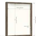 FrameWorks 16x20 Driftwood Wooden Shadow Box Frame Soft Felt Back, Tempered Glass, and Included Elegant White Ball Push Pins