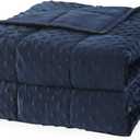 Mr. Sandman Weighted Blanket for Adults Queen, Minky Heavy Blanket for Woman,Man Sleeping/Calm, Soft and Cozy Weighted Throw Blankets, Machine Washable, 60 x 80in, 15 lbs, Navy Blue