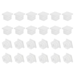 PATIKIL Square Plastic Plug, 24 Pcs 3/4 Inch/19mm Tubing Insert End Caps Plastic Plug Cap for Square Tubes Chair Legs Furniture Metal Tubing Hardware Plugs Fences, White (0.75 x 0.75 x 0.59 inch)