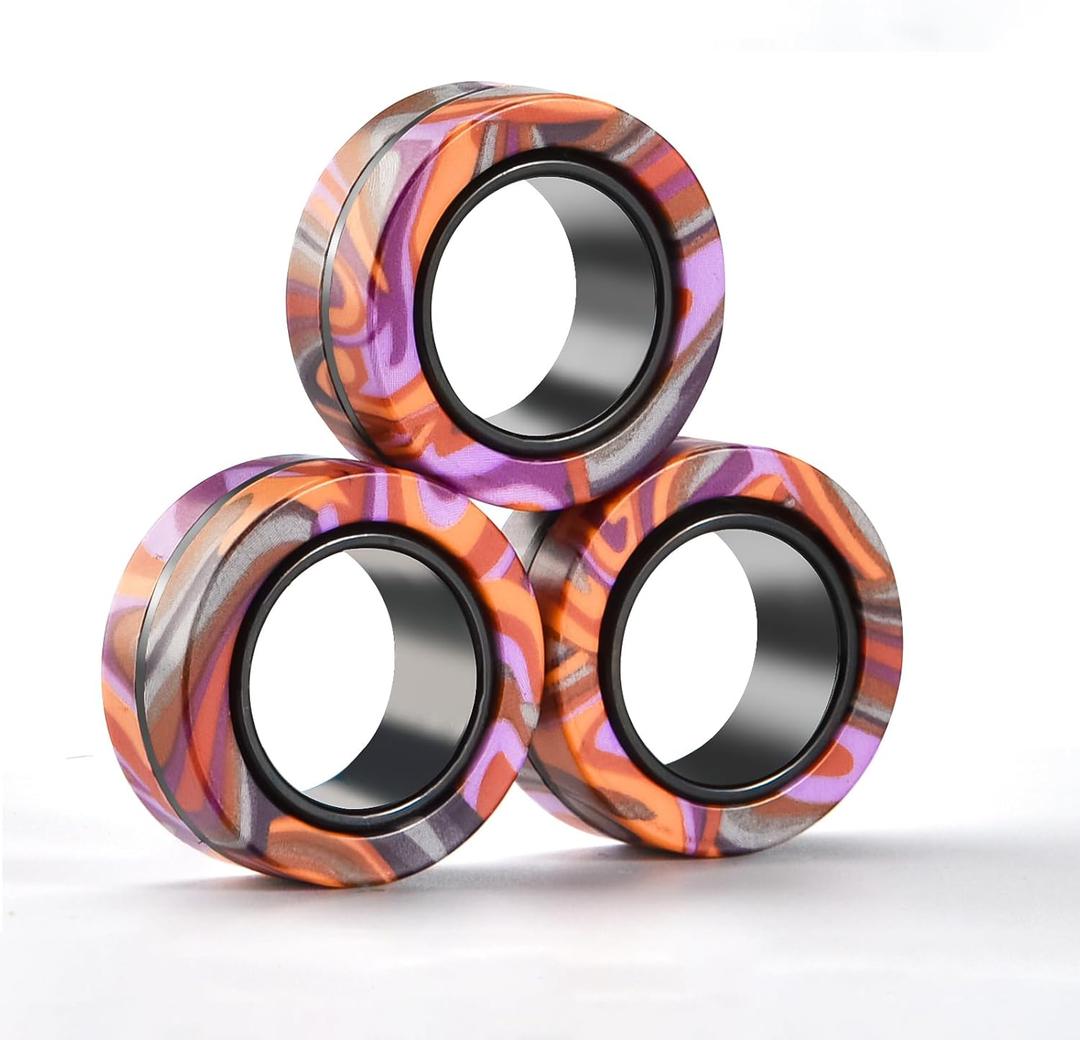 Halloween Magnetic Rings for Adults and Kids,Fidget Spinner Rings Toys for Anxiety Relief Therapy Boy and Girl Ages 8-13,Teens Halloween Party Favors Decorations,3PCS