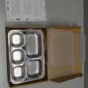 Bakpoco Stainless Steel Divided Plate for Kids Toddler, Non Toxic Portion Control Plate Dinner Plate with Lid for Adults Weight Loss, 2 Pack 5 Sections Rectangular Snack Plate Tray