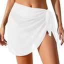 Holipick Chiffon Sarong Coverup Sheer Beach Wrap Skirt Swimsuit White