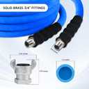 3/4 inch x 50FT Rubber Air Hose Include 2 Pcs Chicago Style connectors, Air Compressor Hose 100% Rubber, 300 PSI, 50F to 190F Degrees High Strength Polyester Braided Replacement Air Line Kit