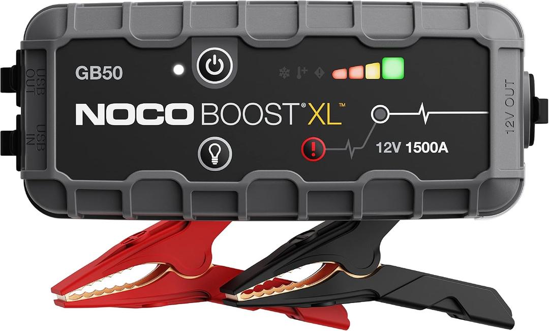 NOCO Boost GB50: 1500A UltraSafe Jump Starter  12V Lithium Battery Booster Pack, Portable Jump Box, Power Bank & Jumper Cables - for 7.0L Gas and 4.5L Diesel Engines
