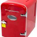 Frigidaire Mini Portable Compact Personal Fridge Cooler, 4 Liter Capacity Chills Six 12 oz Cans, 100% Freon-Free & Eco Friendly, Includes Plugs for Home Outlet & 12V Car Charger (Red) 