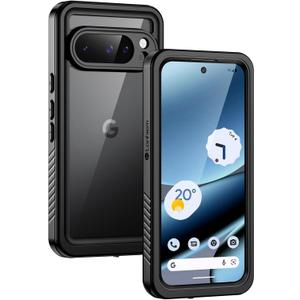 Lanhiem Pixel 10 Pro Case, IP68 Waterproof Dustproof Case with Built-in Screen Protector, Rugged Full Body Shockproof Protective Clear Cover for Google Pixel 10 Pro 6.3 Inch, Black