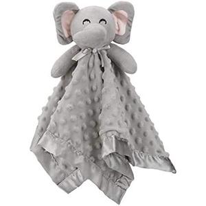 Pro Goleem Elephant Security Blanket, Soft Lovey Unisex Lovie Baby Gifts for Boys and Girls Snuggle Toy Stuffed Animal Newborn Essentials and Items Grey 16 Inch
