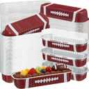 100Pcs Mini Loaf Pans with Lids,6.8oz Rectangular Aluminum Foil Baking Pans Disposable Mini Cake Pans, Football