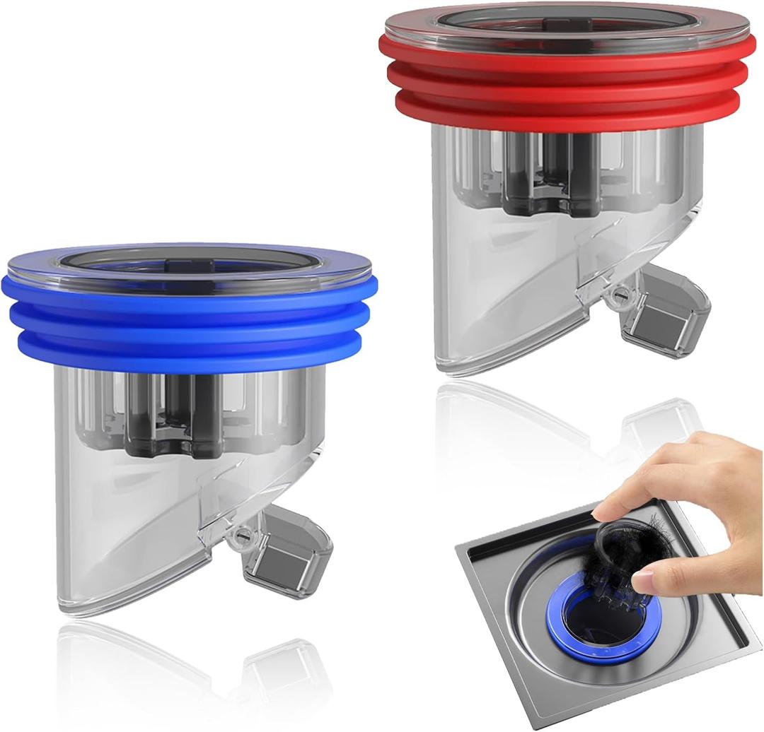 NIIIYTYB 2PCS Drain Backflow Preventer Anti Odor Shower Valve Odor Proof Floor Drain Stopper for Bathrooms Kitchens Deodorizing Copper Sewer Core Plug Anti Olores Smell Stopper (1.3''-1.77'')