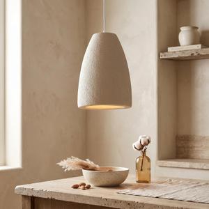 JAYMP Wabi Sabi Pendant Light for Dining Room Kitchen Island Light Hallway Restaurant Hanging Lamp E26 Base Japanese Style Wine Bottle Shape Lighting Fixture, 1 Pack (Light Brown,A Shape, D35×H51cm)