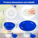 Hushee 2 Sets Adaptive Spill Proof Scoop Bowl and Plate Set with Suction Base Non Skid Self Feed Suction Dinnerware for Elderly Disabled Handicapped from Parkinsons Tremor (White and Blue)