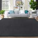 Large Area Rugs for Bedroom Living Room - 5x8 Feet Ultra Soft Dark Grey Rug Thickened with Memory-Foam, Solid Modern Minimalist Carpets for Home Decor, Non-Slip and Comfy Nursery Room Rugs