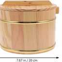Wooden Rice Bucket with Lid 7.87 Inch Steamed Rice Storage Container Sushi Mixing Tub with Handle for Home Kitchen Restaurant