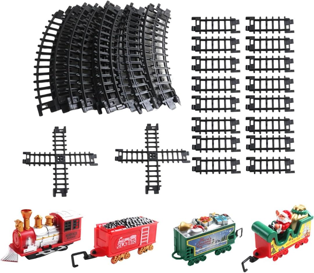 DYNWAVE Rail Toys Electric Train Model Train Set Around Under The Christmas Tree with Track for Kids 3 4 5 6 Year Old