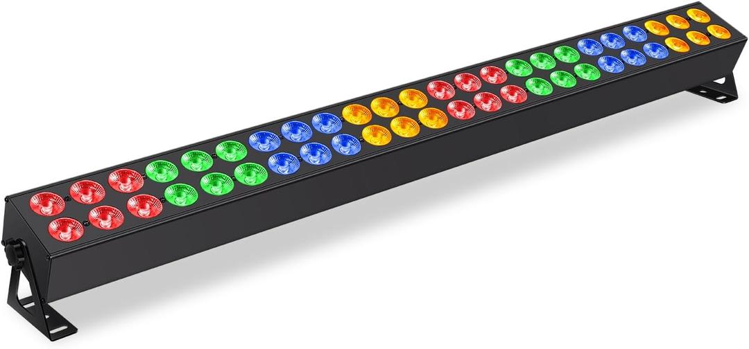 Stage Wash Light Bar DMX 120W RGBA 4IN1 48 LED DJ Lights Ultra Wide Angle Wall Washer Strip Light Bar for Wedding Church DJ Gig Live Events