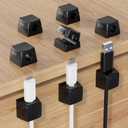 4 x 8-Pack Magnetic Cable Clip Nano Adhesive Cable Organizer - Black, Suitable for Office desktops, Bedside Tables, Home appliances Wire Management