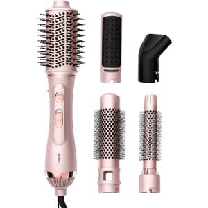 Nimmu Blow Dryer Brush Set, 5-in-1 Hot Air Brush Set, All-in-One Hair Styler for Salon Blowouts, Smoothing, Curling & Volumizing and Straightening, Less Frizz & Heat Damage, Pink