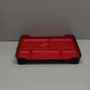 Restaurantware Bento Tek 14 x 9.1 x 2 Inch Compartment Lunch Plates 1 Japanese Style Adult Lunch Plate - With 5 Compartments Reusable Black & Red Plastic Separated Meal Plate For Hot & Cold Food