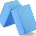 Fitvids Set of 2 High Density Yoga Blocks, 9"x6"x4" Each, Pair, Multiple Colors (Blue)