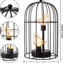 JHY DESIGN Birdcage Decorative Lamp Battery Operated 12" H Cordless Table Lamp with Warm White Fairy Lights Bird Bulb for Indoor Bedroom Living Room Home Wedding Xmas(Black)